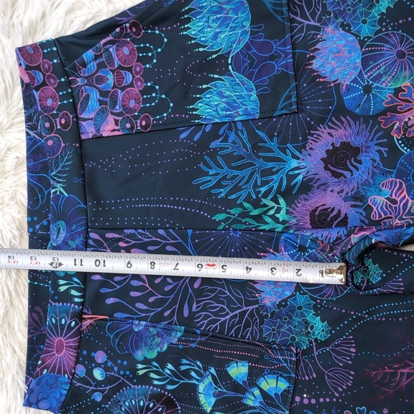 Blackmilk Floral Coral Blue Rainbow Ocean Cuffed Pants Size Large - Picture 11 of 13